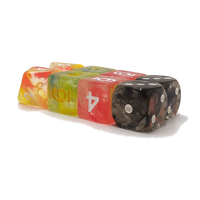 Ensemble de 7 dés carrés en résine de cristal rose avec coins arrondis pour DND et jeux de hasard
