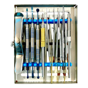 Kit d'implants dentaires avancés de qualité supérieure en acier inoxydable de qualité allemande, 10 pièces, microchirurgie chirurgicale, orthodontie manuelle - Product Image 1