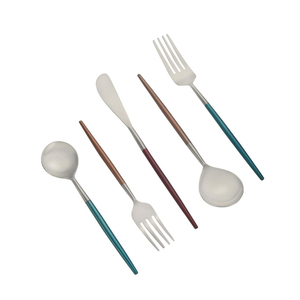 Luxury Designer <b>Grey</b> Metal Cutlery <b>Set</b> for Kitchen Dinnerware Latest with Foreign Supplies Price for Back to School - Product Image 4