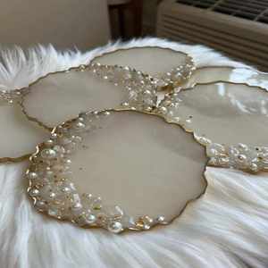 Juego de posavasos de resina artística con efecto de ola oceánica, alfombrillas epoxi hechas a mano, ideales para sala de estar, comedor, mesa y regalos - Product Image 6