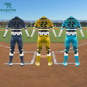 Meilleures ventes Razorts International Uniforme de baseball personnalisé BBU-001 avec logo d'équipe brodé et couleur personnalisable pour tous les âges - Product Image 2