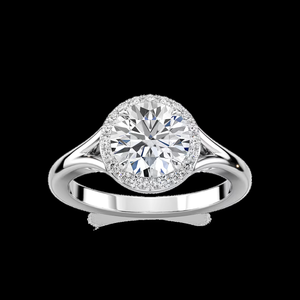 แหวนหมั้นเพชรทรงกลม 2.10 กะรัต ผลิตในห้องปฏิบัติการ ได้รับการรับรองจาก IGI ตัวเรือนทองคำแท้ 14k แบบขาแหวนแยก - Product Image 1