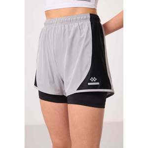 Pantalones Cortos Deportivos 2 en 1 Tommylife para Mujer, de Poliéster y Elastano, con Leggings Interiores, Bolsillo con Cremallera Oculta, Ajuste Estándar, Secado Rápido - Product Image 6