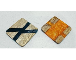 Sous-verre rond carré en résine époxy de style classique personnalisable de haute qualité au meilleur prix - Product Image 1