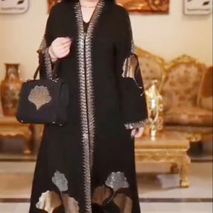 Elegant Modest Hand Embroidered Women's Party Stone work Abayas Formal Traditional Dubai Dresses Breathable <b>Cloth</b> - Product Image 1