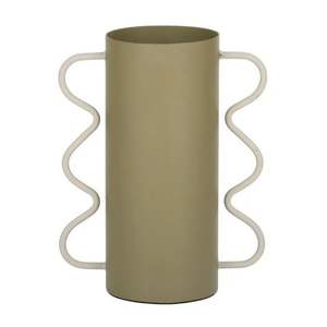 Vase à fleurs en métal de style côtier d'inspiration antique Détails classiques en fer avec finition élégante Décor de mariage vintage traditionnel - Product Image 4