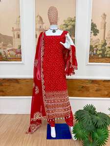 ชุดสلوارและผ้าคลุมไหลปักลายคุณภาพสูงทันสมัยสำหรับงานปาร์ตี้และงานเทศกาล พร้อมคุณสมบัติแห้งเร็ว - Product Image 4