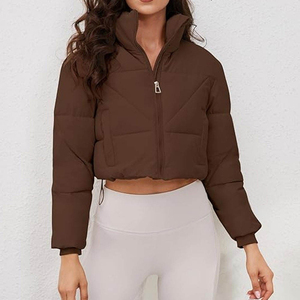 <b>Women's</b> High Quality Winter <b>Puffer</b> <b>Jacket</b> New Arrival White <b>Crop</b> Design with Breathable Waterproof Features Custom Proof Coat - Product Image 4