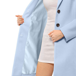 Abrigo de Mujer con Cuello Peter Pan, Diseño Moderno, Material de Lana, Impresión Personalizada, Bolsillos Delanteros, Doble Botonadura, Forro de Seda, Colección 2026 - Product Image 6