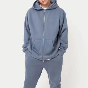 Sudadera con Capucha Doble Estilo Hip Hop para Hombre, con Pasamontañas, Cremallera, Protección contra el Viento, Estilo Urbano, Invierno, 100% Algodón - Product Image 1