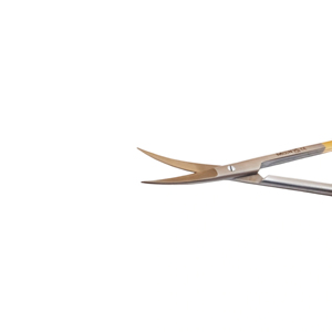 Ciseaux à iris incurvés en carbure de tungstène (Tc) de lames tranchantes et de forme ronde Ciseaux à iris incurvés à pointe Tc de 12cm avec poignée en or - Product Image 6