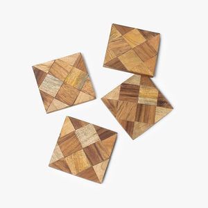 แผ่นรองแก้วลายไม้ MDF แผ่นรองแก้วกาแฟแบบปรับแต่งโลโก้ได้ - Product Image 6