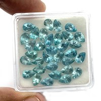 Pierre précieuse naturelle en apatite bleue, taille poire, facettée, 5-10 mm, haute qualité, irisée, pour la fabrication de bijoux