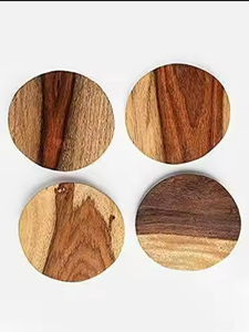 Posavasos de nogal hechos a mano de estilo clásico, alfombrillas y almohadillas elegantes de mesa Natural de madera de Acacia y Mango artesanal - Product Image 5