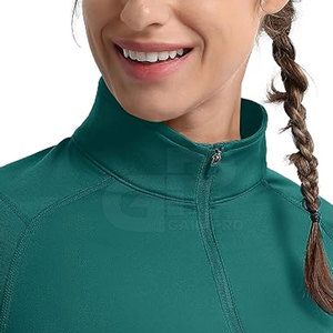 Fashion <b>Women</b> <b>Quarter</b> <b>Zip</b> Sweatshirt 100% Cotton Winter Solid Featuring Soft Performance Fabric for Casual Outdoor Adventures - Product Image 5