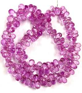 Lab Created Pink Sapphire Plain Rondelle Beads Super Fine Color Pink Sapphire Round Beads for Making Jewelry For Women - Product Image 3