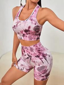 Custom Wholesale Women Sublimated Yoga 2 Piece Set Sports Bra Sublimation <b>Leggings</b> Workout Running Gym Fitness Activewear - Product Image 4