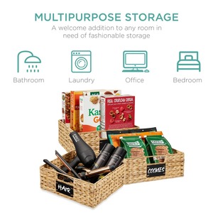 กล่องเก็บของทำจากผักตบชวา งานฝีมือ กล่องเก็บของรักษ์โลก ของตกแต่งบ้านจากธรรมชาติ ขายส่งจากเวียดนาม - Product Image 3