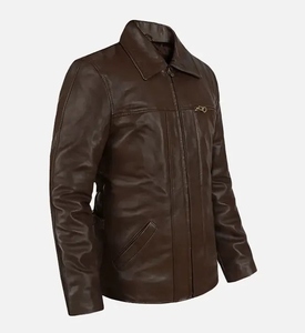 Veste en cuir à capuche personnalisée de haute qualité pour hommes Meilleur prix Veste en cuir de mode fabriquée au Pakistan - Product Image 3