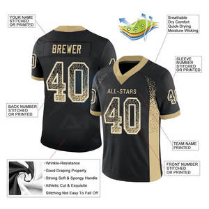 Maillot de football personnalisé en maille respirante en polyester, maillot de football américain léger et performant sur mesure - Product Image 2