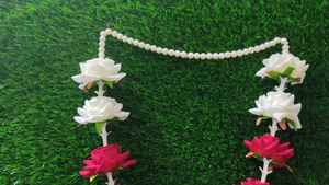 Guirnalda Rosa Jaimala Varmala para novio y novia, guirnalda de flores artificiales hechas a mano para novio y novia, accesorios de boda - Product Image 6