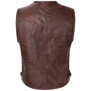 <b>Men's</b> Casual Racing <b>Vest</b> for Winter Breathable <b>Black</b> Genuine Leather for Motorcycle Riding Good Quality Fashion for Motorbike - Product Image 4
