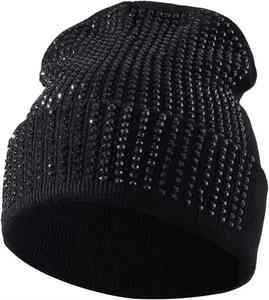 Chapeau d'hiver de mode de haute qualité en gros pour hommes, chapeau beanie personnalisé avec strass, nouvelle mode - Product Image 6