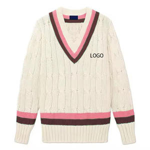 High Quality V Neck <b>Cardigan</b> Sorority Fraternity Greek Apparel Casual Winter Cable Knitted Women's <b>Sweaters</b> Appliques Buttons - Product Image 6