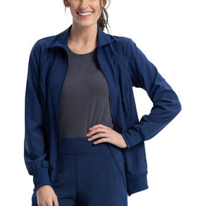 Veste de travail classique à fermeture éclair sur le devant pour femmes, uniforme de soins infirmiers, ensemble de blouses, veste de travail médicale pour hôpital, sensation de qualité supérieure à l'usage quotidien - Product Image 2