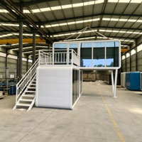 Cabine de luxe 20 pieds à double couche, maison préfabriquée intégrée, conteneur préfabriqué adapté au bureau ou à l'habitation