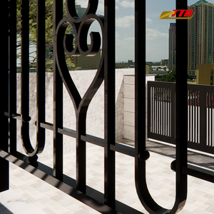 Barandilla de hierro decorativa con superficie recubierta de polvo para decoración de interiores de balcones y proyectos modernos de balcones al aire libre - Product Image 5