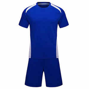 Camiseta de fútbol con logotipo personalizado al por mayor de fábrica, uniforme de chándal, ropa de fútbol ligera transpirable de poliéster 100% para Unisex - Product Image 1