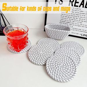Premium Cotton Rope <b>Table</b> <b>Coaster</b> Set Classic Premium Mats Pads for Wedding Decoration Family Gatherings Top Tabletop Protection - Product Image 6
