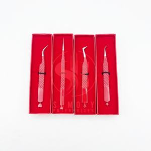 Pince à cils professionnelle en acier inoxydable de qualité supérieure, pointe en fibre légère et durable, marque privée, vente en gros - Product Image 1