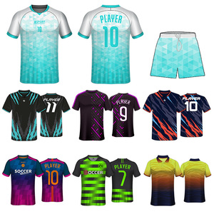 Uniformes de Fútbol Personalizados al por Mayor para Hombre, <span class=keywords><strong>Manga</strong></span> Corta, Secado Rápido, 100% Poliéster, Diseño Sólido, Impresión por Transferencia de Calor - Product Image 5