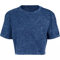 Vente chaude femmes surdimensionné culture à manches courtes T-Shirts Logo personnalisé Tir colorants haut d'été Designer Collection en gros