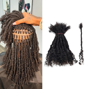Phong cách thời trang mới 0.6 cm Ghana locs handmade ổ khóa tự nhiên tóc con người dreadlocks mở rộng cho nam giới phụ nữ - Product Image 1
