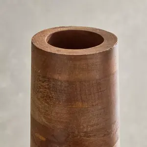 Vase en bois haut, décoration minimaliste, art de tournage du bois artisanal, accent d'intérieur moderne, matériau naturel, élégant et sculptural - Product Image 3