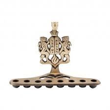 Handcrafted Brass Menorah Candle Holder Jewish Hanukkah <b>Lamp</b> Decorative Candle Stand Home Festive Decor - Product Image 5