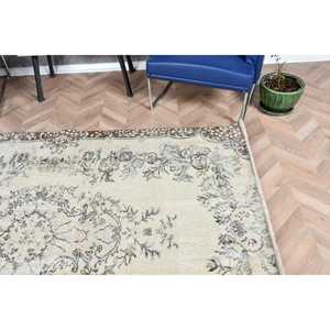 Tapis turc 5,4x7,9 pieds, tapis persan gris en laine - Product Image 5