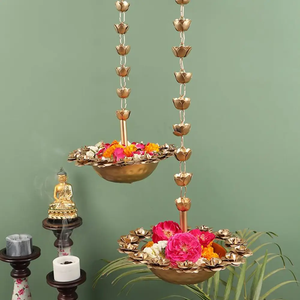 สไตล์แฟนซีการออกแบบล่าสุดตกแต่งโต๊ะทองเหลือง Urli ชามที่กําหนดเองงานแต่งงานตกแต่งแฟนซีสีเต็มรูปแบบ - Product Image 3