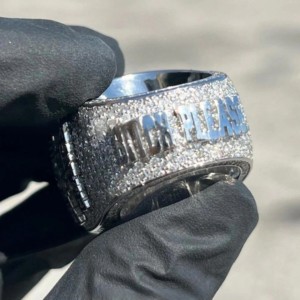 Bague de champion de style rappeur hip-hop à succès, en argent 925, sertie de diamants, véritable diamant moissanite VVS pour hommes - Product Image 4