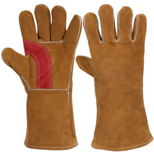 Gants de soudage en cuir de vachette de haute qualité manchette de sécurité renforcée paume pouce résistant à la chaleur Anti-coupure Anti-impact pour la cuisine - Product Image 1