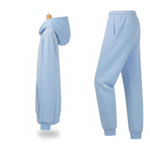 Conjunto de Sudadera con Capucha Lisa al por Mayor, 100% Algodón Poliéster, Diseño Personalizado, Conjunto de Sudadera con Capucha y Pantalones Deportivos para Hombre - Product Image 4