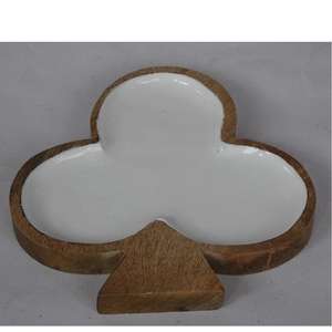 Bol de service en bois de mangue biologique de haute qualité plateau de dîner imbriqué pour salade vaisselle ustensiles de cuisine matériel en métal - Product Image 4