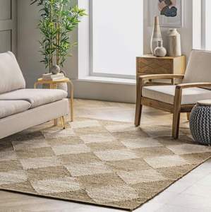 Alfombra Artesanal Abstracta de Yute Natural, Tejido Plano Texturizado y Grueso, Ecológica, Apta para Mascotas, Decoración para Sala de Estar - Product Image 2