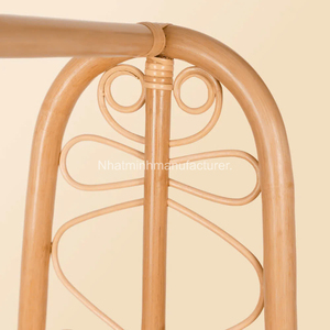 Armoire de rangement pour bébé avec cintres, en rotin naturel, 4 tiroirs, écologique, durable, design de ferme, pour chambre à coucher, salon - Product Image 4