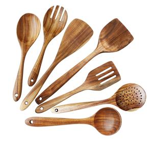 Cuillères de service et de cuisine en bois Ensemble de bols en bois fabriqué en Inde comprend un ensemble de serveurs à salade en bois - Product Image 4