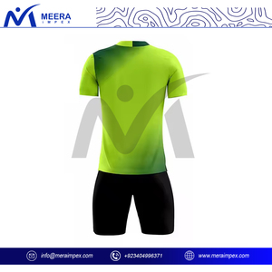 Camiseta de fútbol de Color verde/negro de alta calidad 100% tela de poliéster estampado personalizado con cuello en V ropa deportiva uniforme de fútbol para hombres - Product Image 4