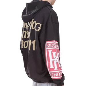 Sudadera con capucha de hombre con logotipo personalizado de fábrica al por mayor unisex de gran tamaño y lana en blanco con estampado personalizado de alta calidad 450GSM - Product Image 3